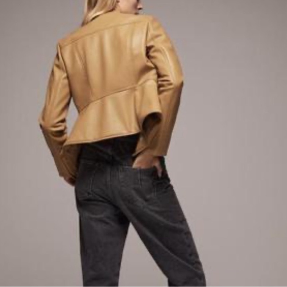 Zara Faux Leather Zip Up Blazer Small - Picture 2 of 9